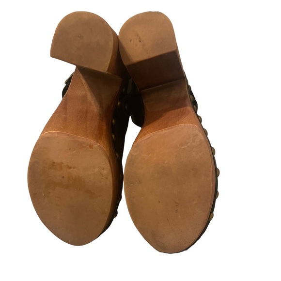 Jeffrey Campbell woodies studded black leather with signature wooden heels. - Picture 5 of 5